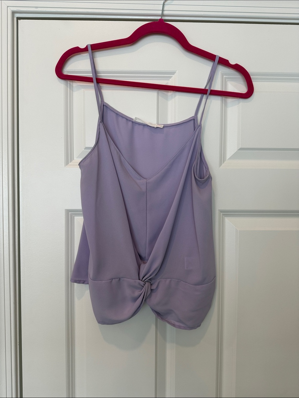 Lush Lavender Knot-Front Spaghetti Strap Camisole